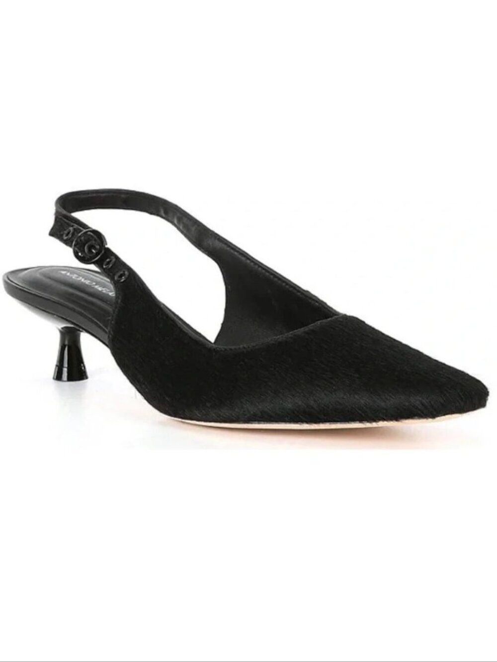 ANTONIO MELANI Kody Black Calf Hair Kitten Heel Slingback Pumps Size 8 NEW